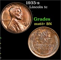 1935-s Lincoln Cent 1c Grades Select+ Unc BN