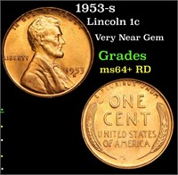1953-s Lincoln Cent 1c Grades Choice+ Unc RD