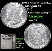 1904-o "trigger" Vam 28A Morgan Dollar $1 Grades G