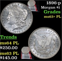 1896-p Morgan Dollar $1 Grades Select Unc+ PL