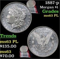 1887-p Morgan Dollar $1 Grades Select Unc PL