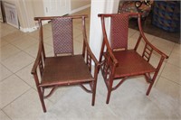 DR - Asian Style Wood Chairs 2pc
