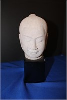 DR - Sandstone Tibet Budha Carved Head Sculpture