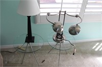 Glass Tables and Lamps 4pc Lot