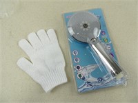 Shower Handle w/ Exfoliating Glove