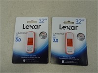 Pack of 2 Lexar 32gb USB Thumb Drive