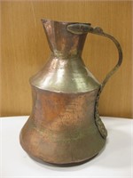 Vintage Asian Copper & Brass Pitcher - 10.5" Tall