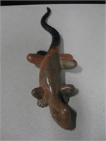 Signed Ceramic Lizard Art Figure - 16" Long