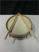 Vtg Wood Framed Snare Drum w/ 2 Ludwig 2A Sticks