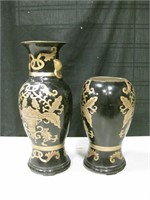 2 Decorative Ceramic Vases, Tallest is 14.5"