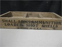 Vtg Smalls Arms Ammunition Wood Box / Tray