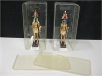 2 Painted Resin Ancient Egyptian Style Statues