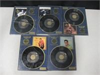 5 Elvis Presley 45RPM Records & Wall Display Cases