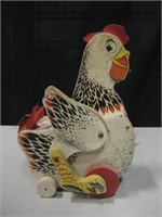 Vtg Fisher-Price The Cackling Hen Pull Toy