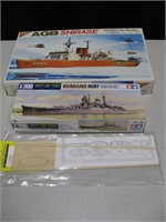 Lot of 3 Ship Models, 1 Missing Parts