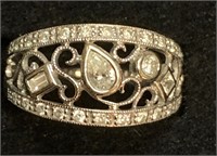 14k  White Gold Diamond Anniversary Ring