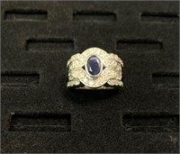 Lady's 14 Karat Sapphire and Diamond Ring