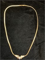 Lady's 18 Karat Yellow Gold Diamond Necklace