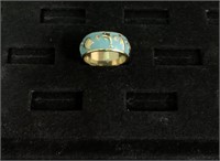 Tiffany Blue - Italian Gold Seahorse Ring.
