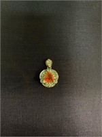 Mexican Fire Opal Pendant. Pendant is Trillion