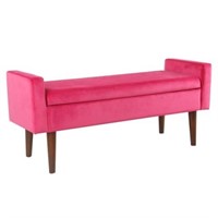 Fulton Velvet Storage Bench – Pink