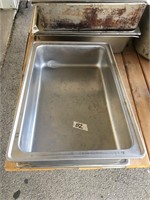 (2) Stainless Serving Pans
