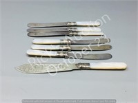 Mother of Pearl / Silver knife set