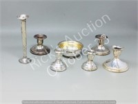 candle holders- some sterling/some EPNS