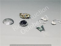 assorted brooches- some sterling