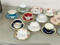 Aynsley cups/ saucers, assorted patterns