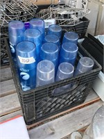 Crate of Plastic Drinking Glasses