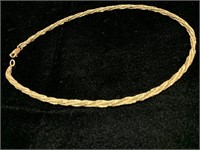 14k Hollow Loose Rope Chain w/ Lobster Clasp. 16"