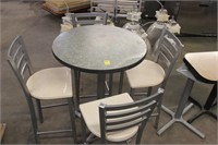 Bar Height Round Table with 4 Chairs