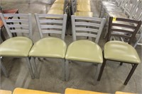 4 Metal Frame Padded Seat Chairs