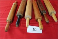 5 wooden rolling pins
