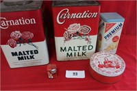 Antique cans (Carnation Malted Milk &