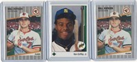 1989 Baseball Card Rookie Lot x3: Upper Deck Ken