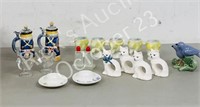 collection of egg cups & salt/ peppers