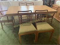 Mid century Danish mod dining table 6 chairs