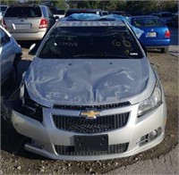 2012 CHEVROLET CRUZE 4 DOOR SILVER