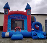 Bounce castle with slide can be used as a water