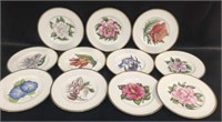 Vintage Royal Worcester Floral Cabinet Plates