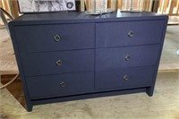 Navy Rounded Corner 6-Drawer Dresser