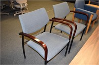 MAHOGANY & STEEL FRAMED GUEST CHAIRS