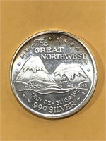.999 1oz Silver Round - Great Northwest - Mt Hood