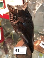 Ironwood Carved Owl on Stand
