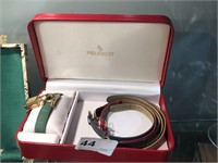 Gift Box w/Peugeot Padlock Watch & 6 Leather Bands
