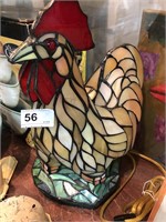 Stained Glass Rooster lamp