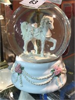 Horse Snowglobe Music Box "Somewhere Out There"