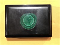 Malachite Slice Inlaid on Black Box